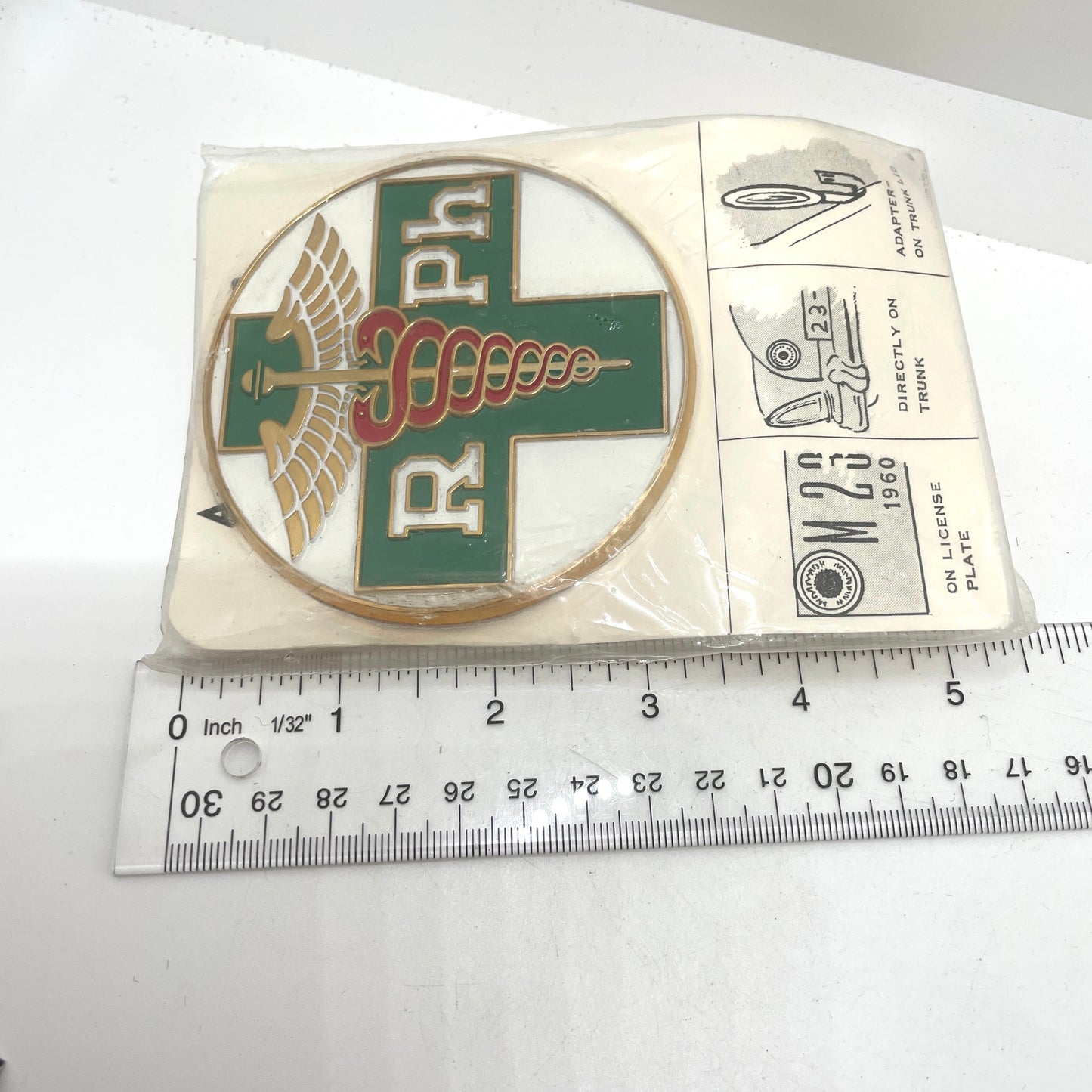 Vintage 1960s Registered Pharmacist License Plate Badge