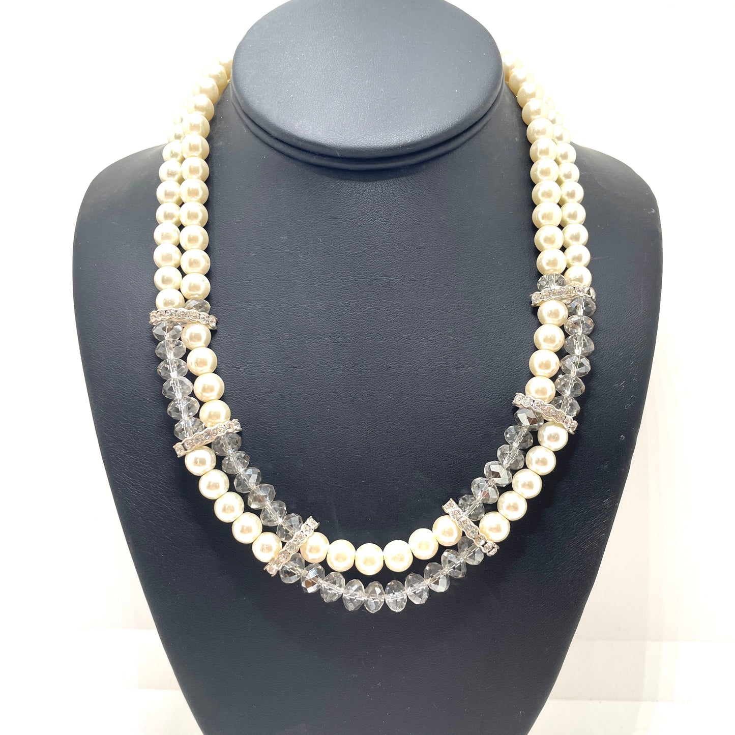 Vintage Pearl & Crystal Necklace
