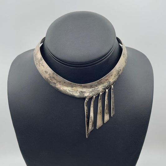 Unique Vintage Sterling Choker Necklace