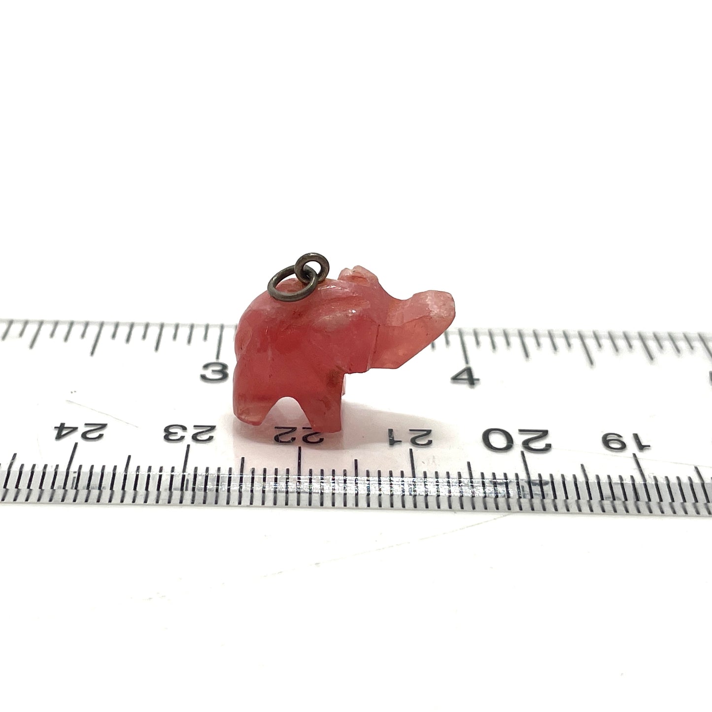 Vintage Pink Stone Elephant Pendant