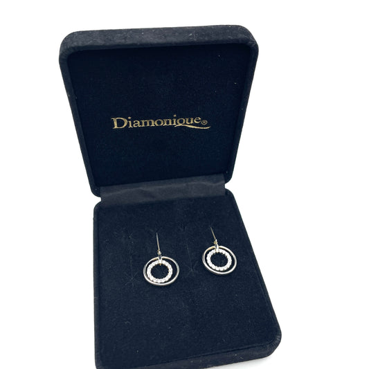 Diamonique Sterling Dangle Earrings