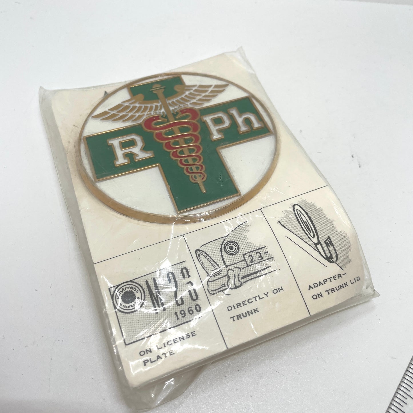Vintage 1960s Registered Pharmacist License Plate Badge