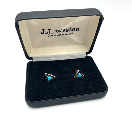 JJ Weston Turquoise Triangle Earrings