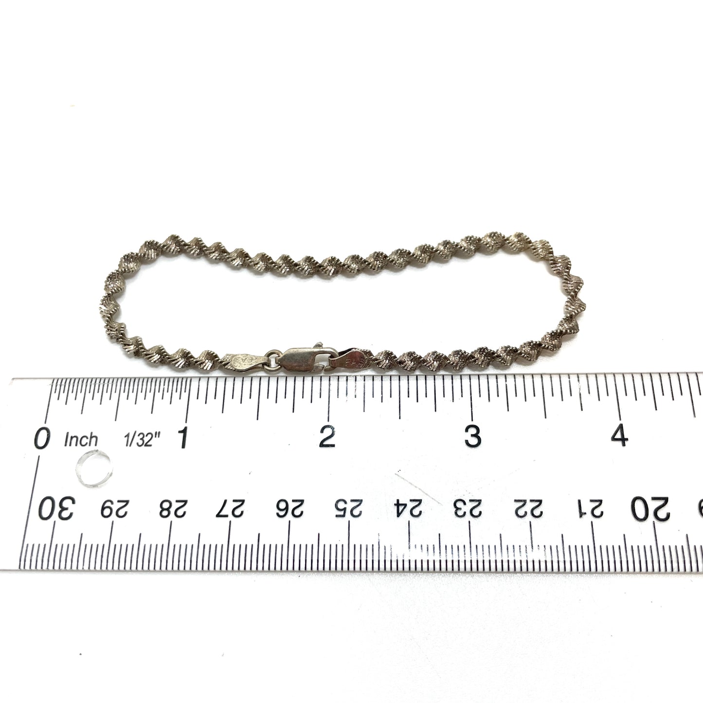 Vintage Sterling Silver Twisted Tennis Bracelet