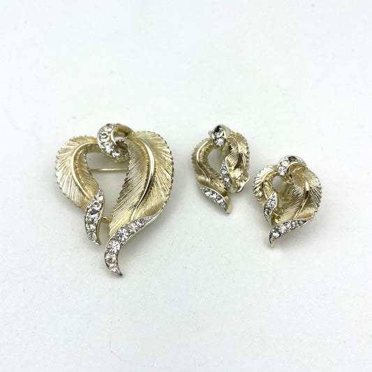 Vintage Designer Pin & Clip Earring Set