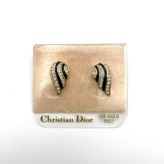 Vintage Christian Dior 14K Gold Post Earrings
