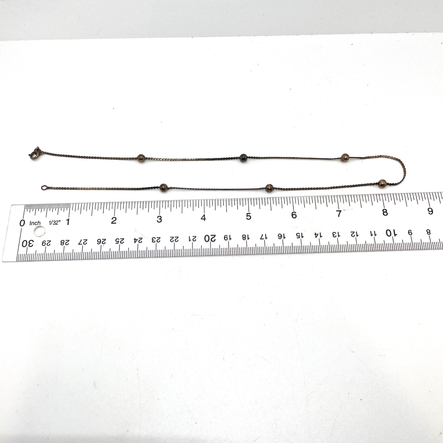 Vintage Sterling Silver Tennis Necklace - Choker or Child Size