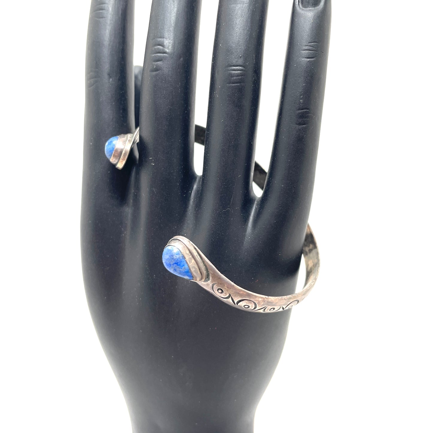 Vintage Sterling Silver & Blue Stone Bracelet
