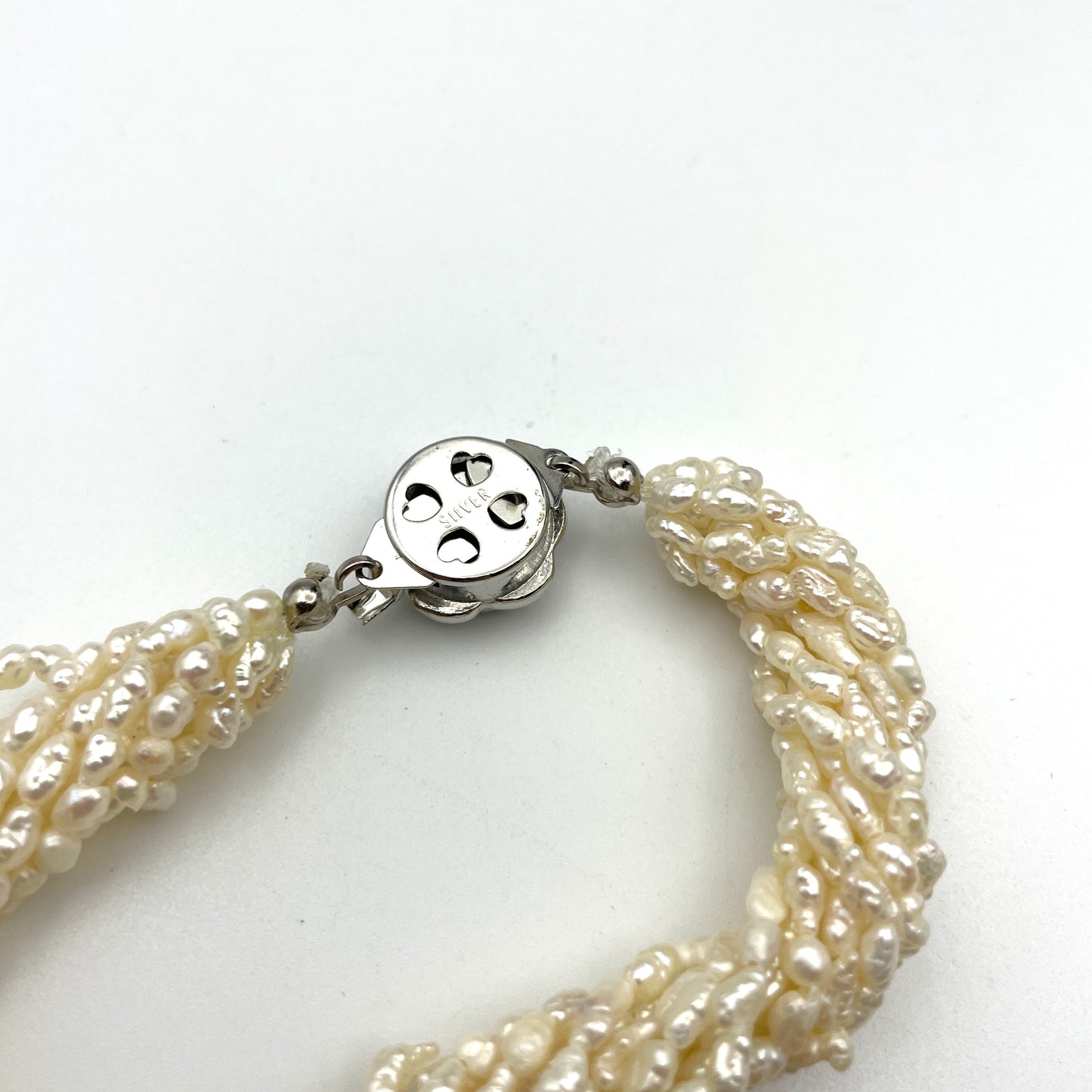 Vintage Seed Pearl Bracelet with Flower Clasp