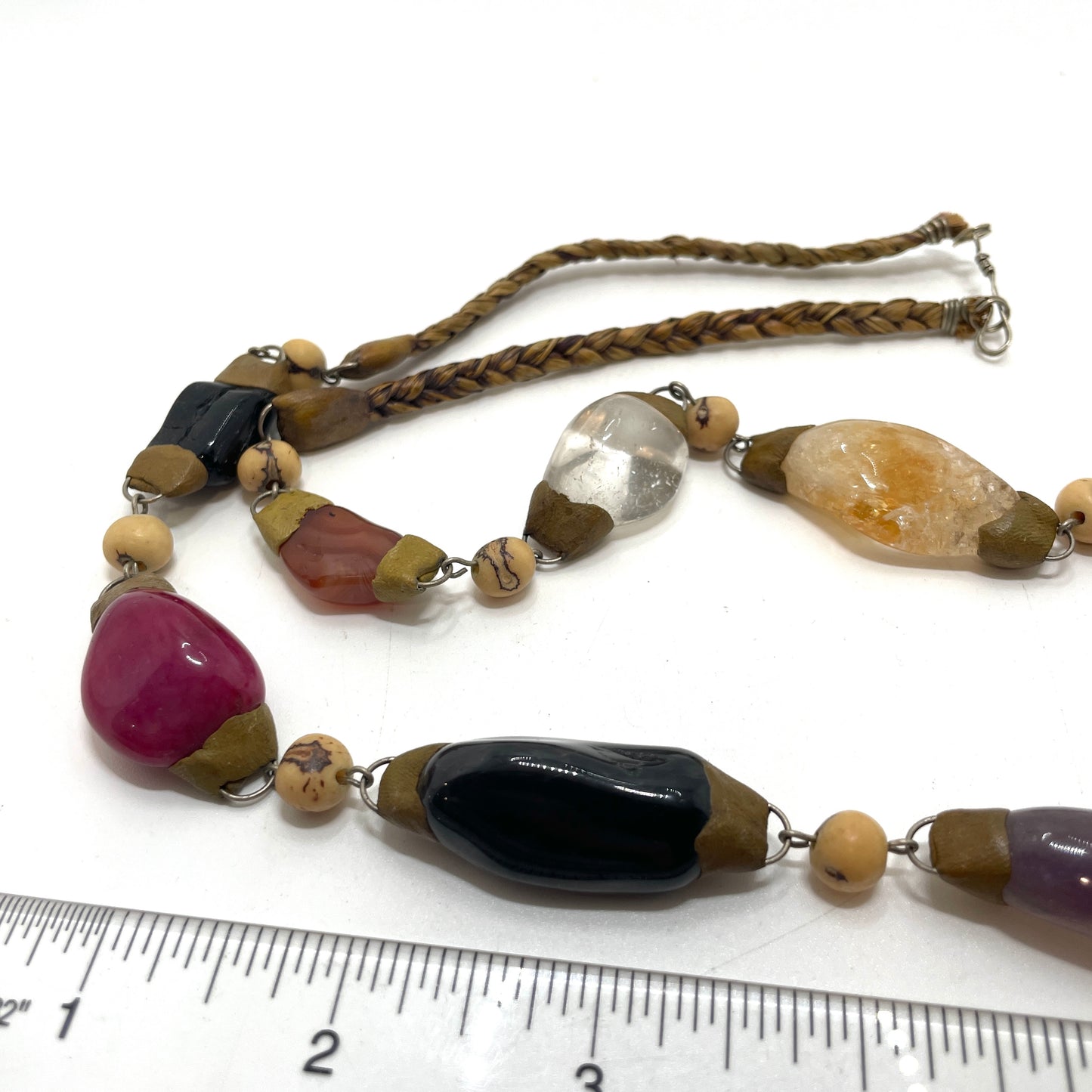 Vintage Natural Stone Statement Necklace