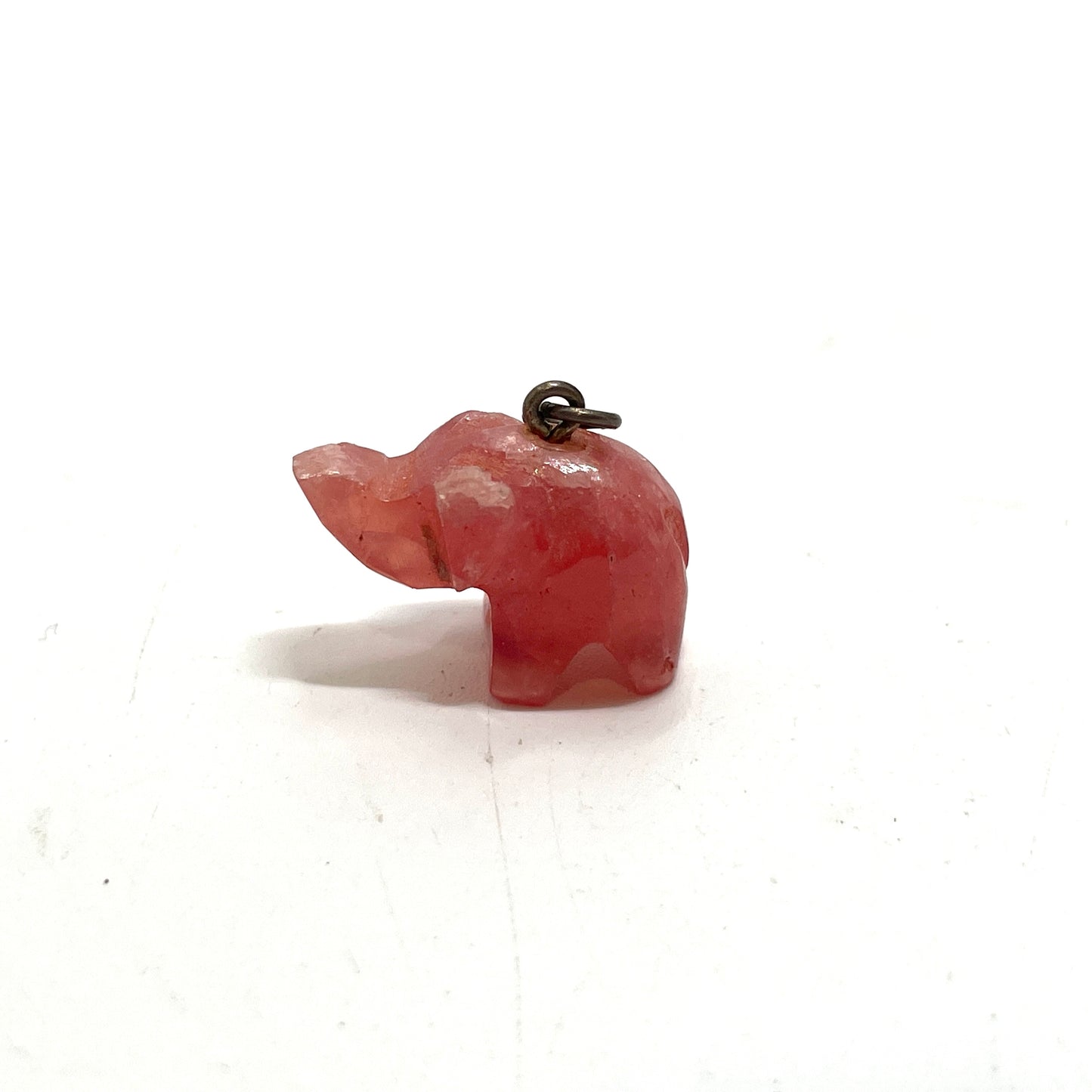 Vintage Pink Stone Elephant Pendant