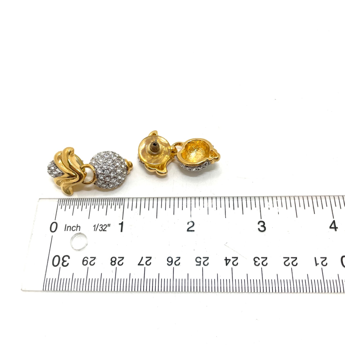 Vintage Crystal & Gold Tone Earrings