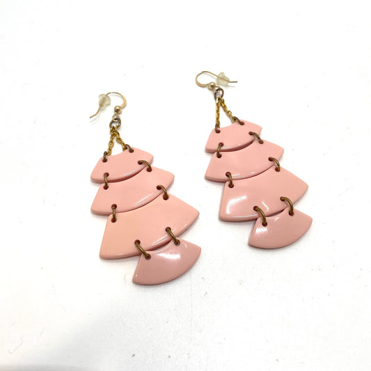 Retro Pink Dangle Earrings