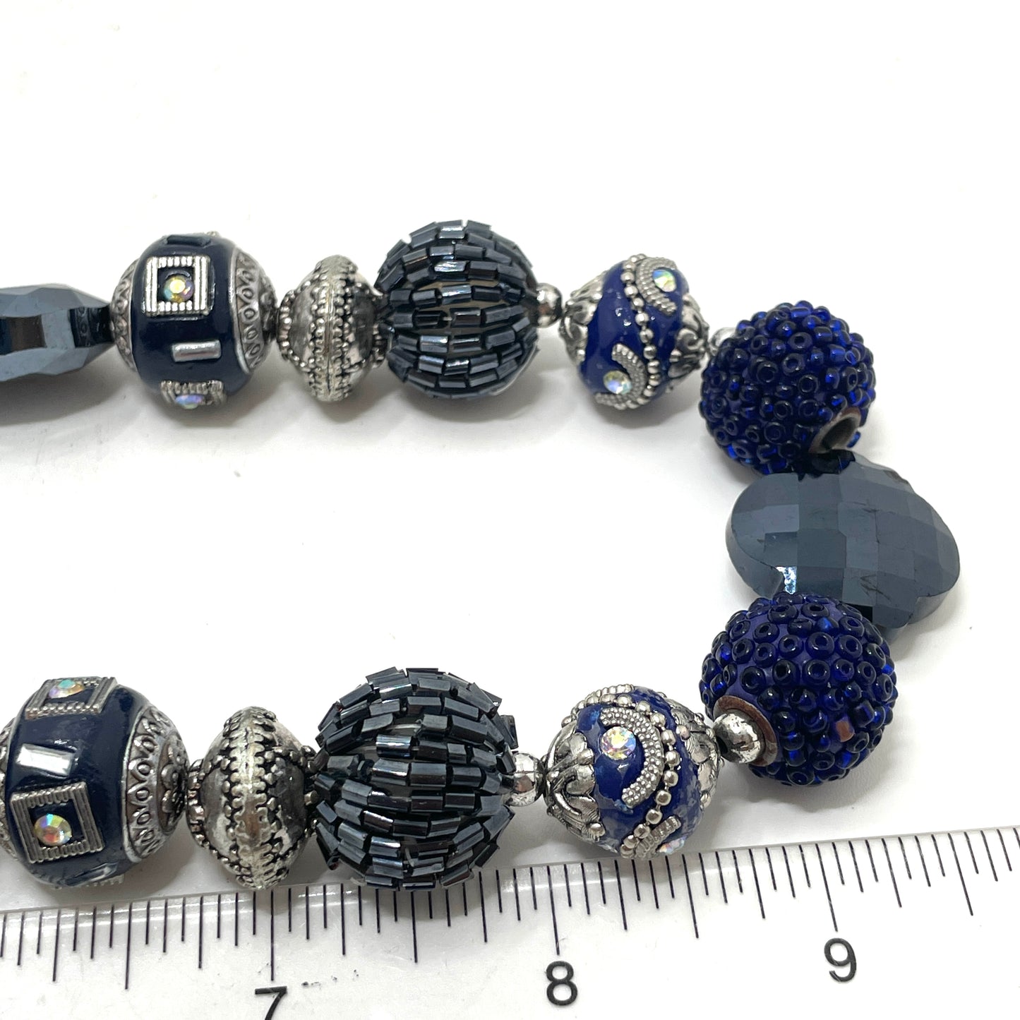 Blue Chunky Beaded Necklace