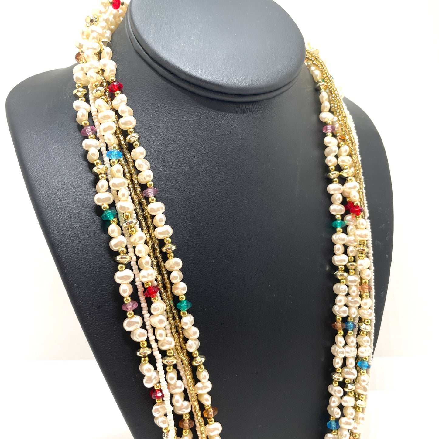 Vintage Beaded Pearl Layered Necklace