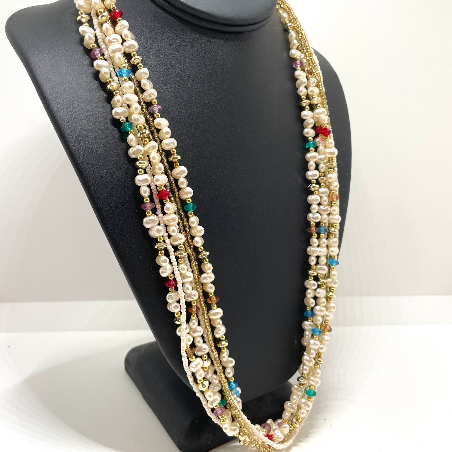 Vintage Beaded Pearl Layered Necklace