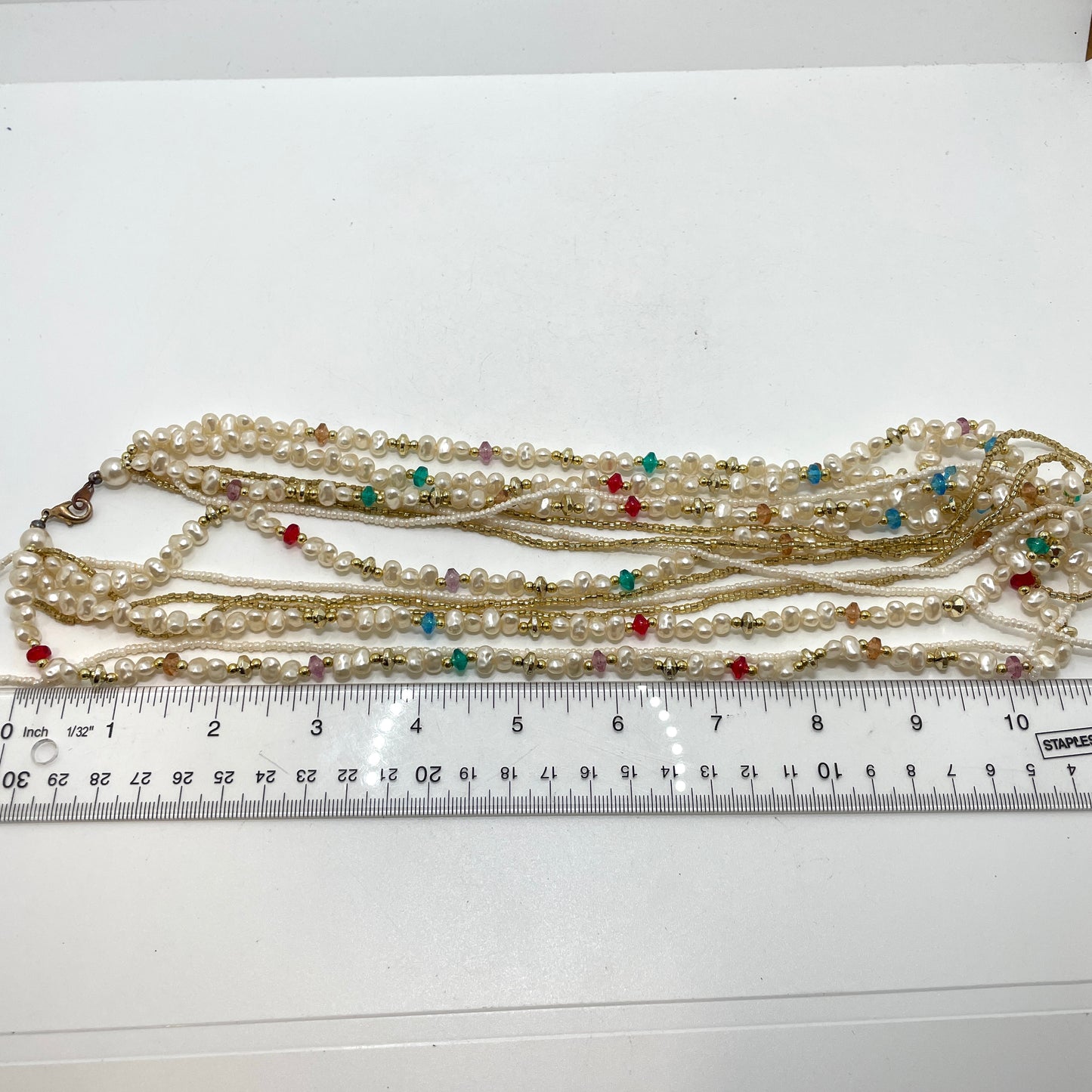 Vintage Beaded Pearl Layered Necklace