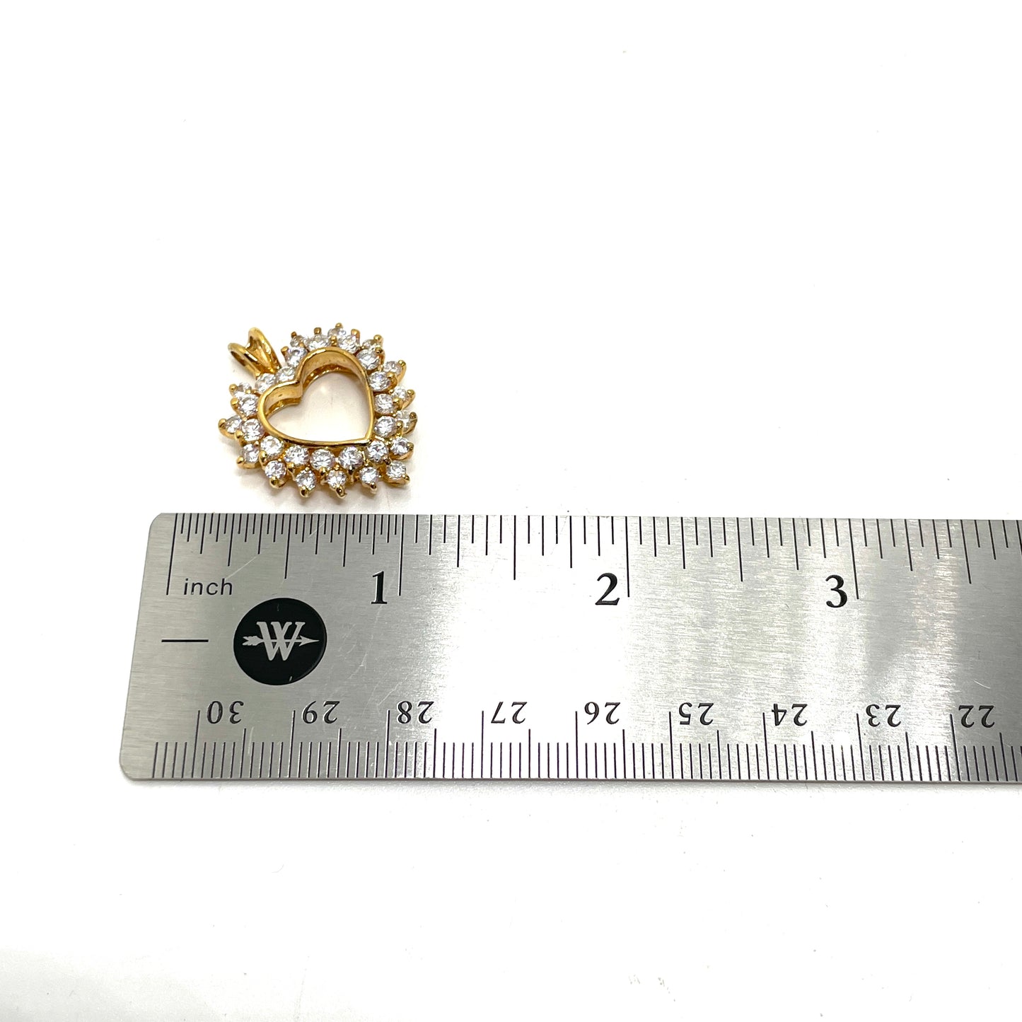 Sterling Silver & Crystals Heart Pendant
