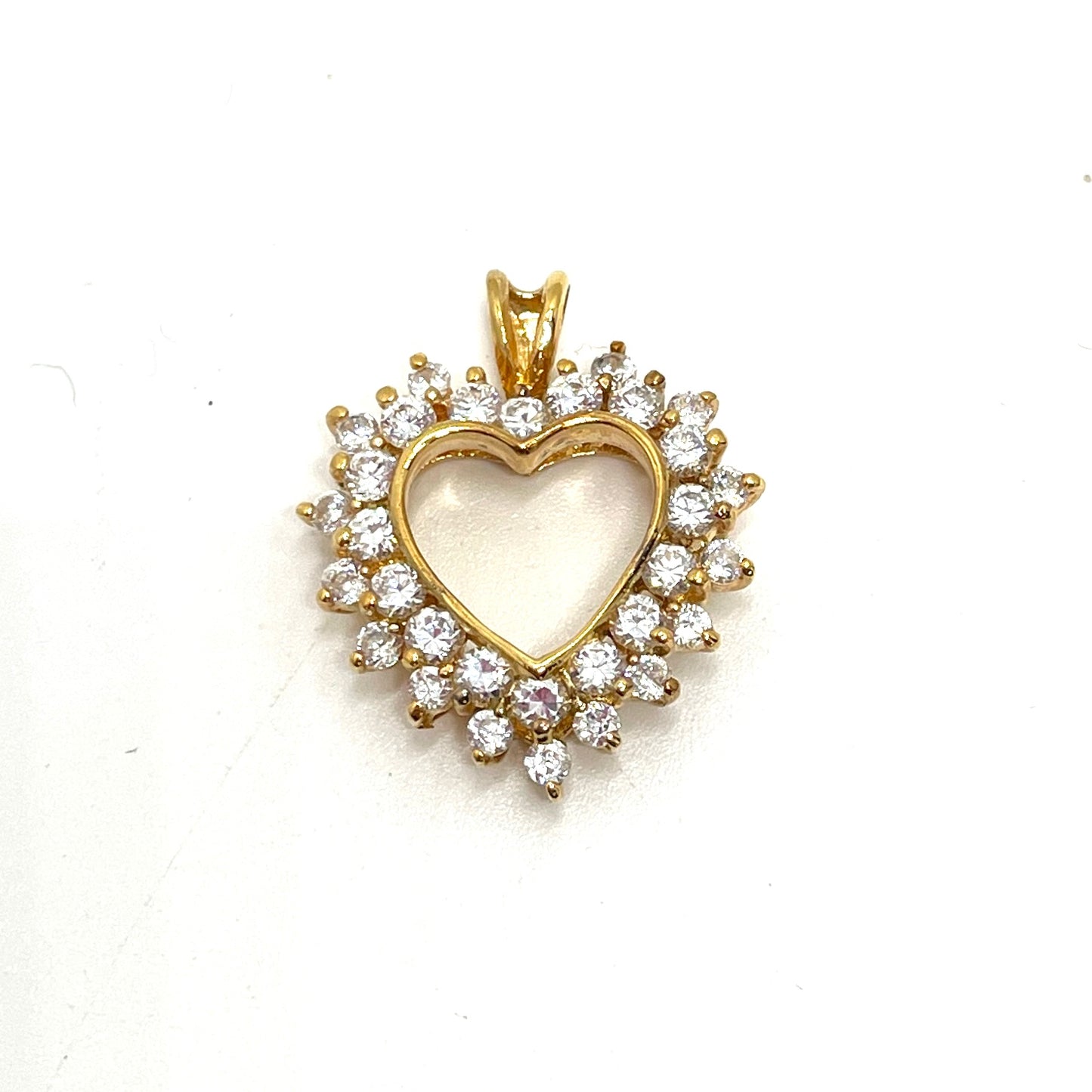 Sterling Silver & Crystals Heart Pendant