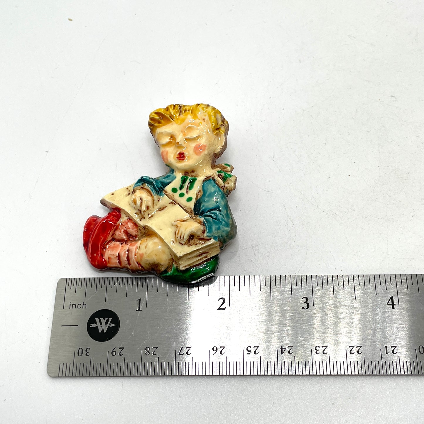 Vintage Boy Reading Pin