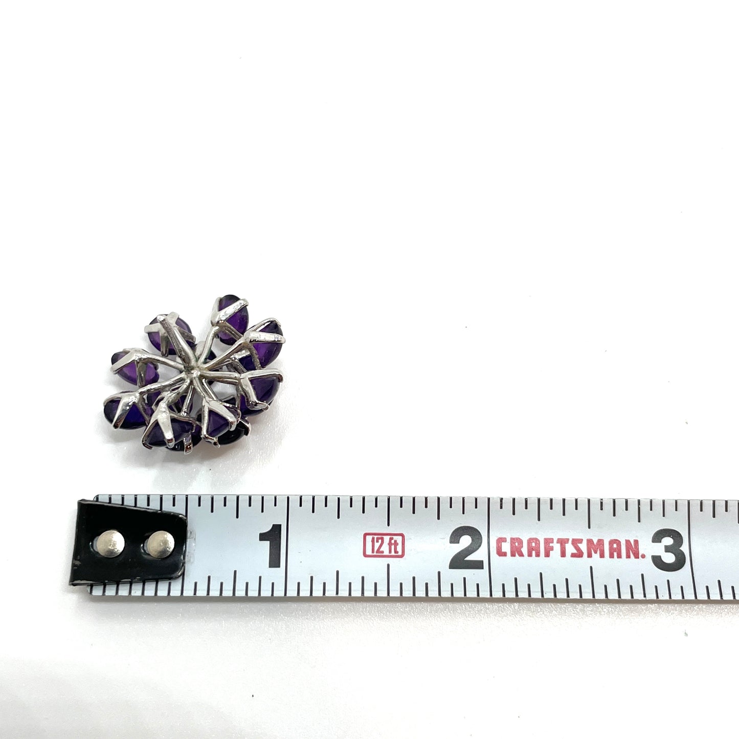 Vintage Purple Flower Pierced Earrings