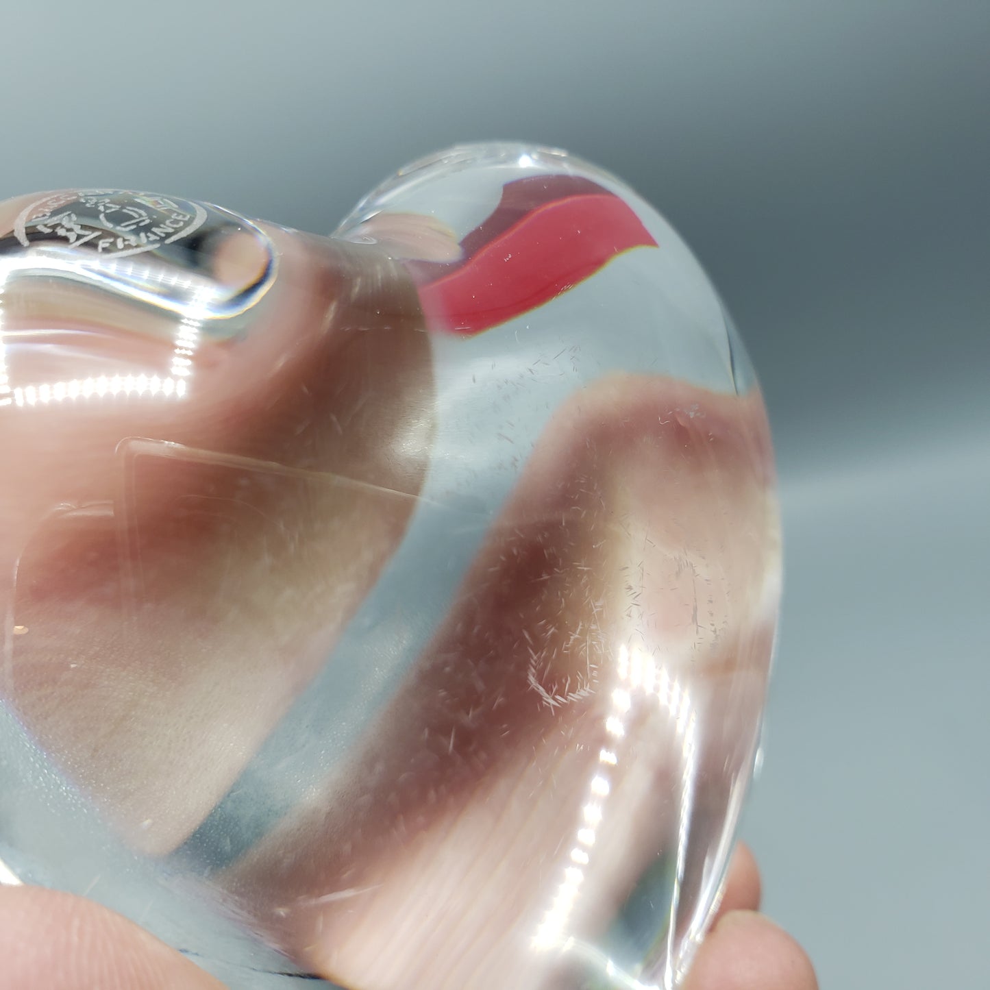 Baccarat Crystal Clear Puffy Paperweight Heart Signed