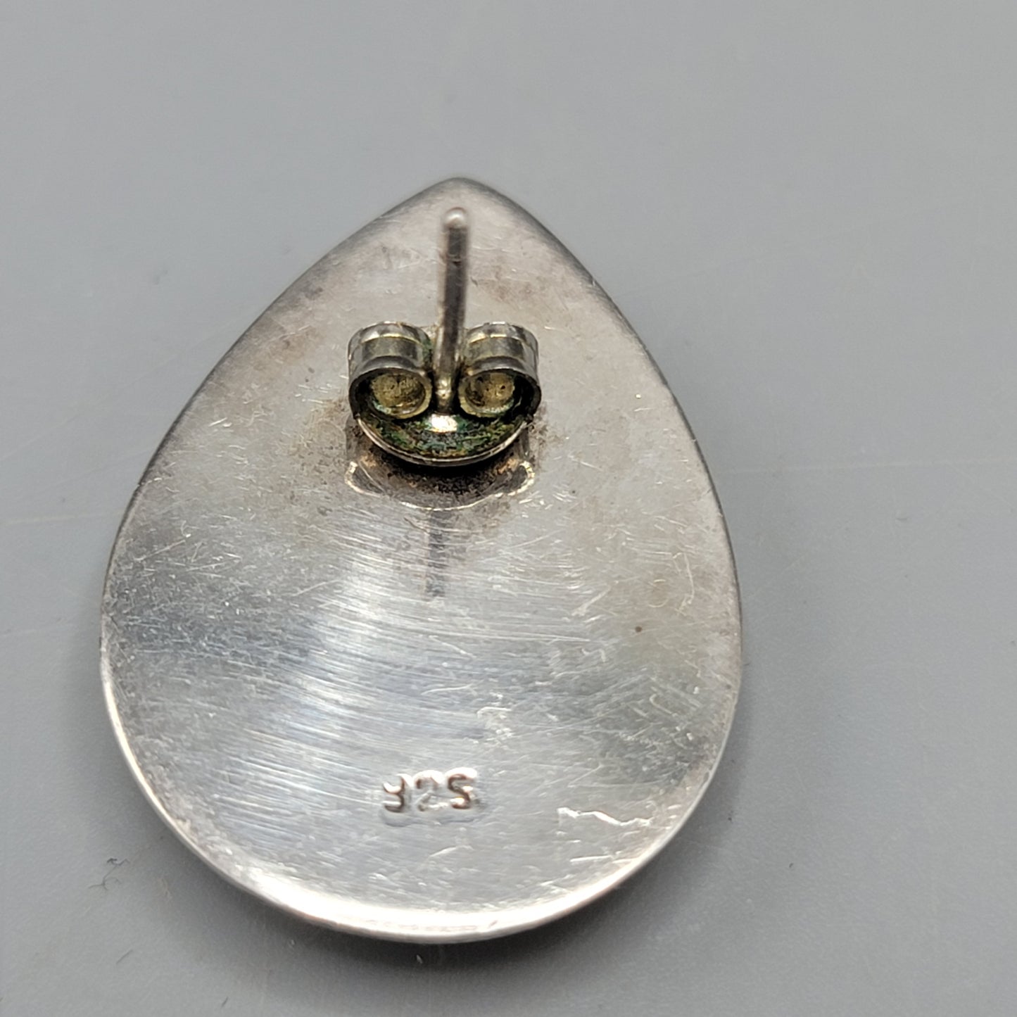 Pair of Vintage Sterling Silver Tear Shaped Earrings