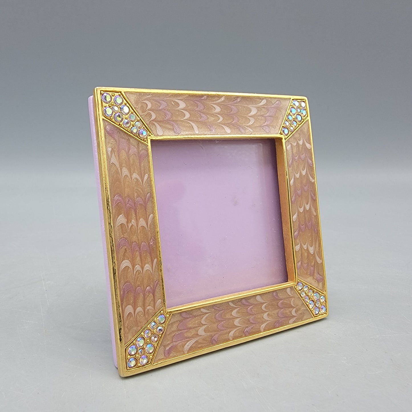 Jay Strongwater Style Enamel and Rhinestone Picture Frame