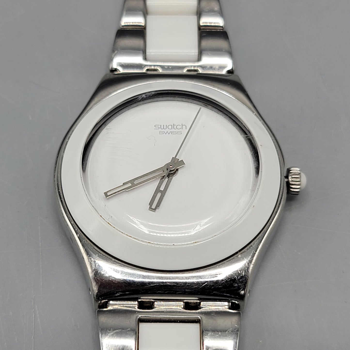 Swatch Irony Quartz Movement Watch with White Dial