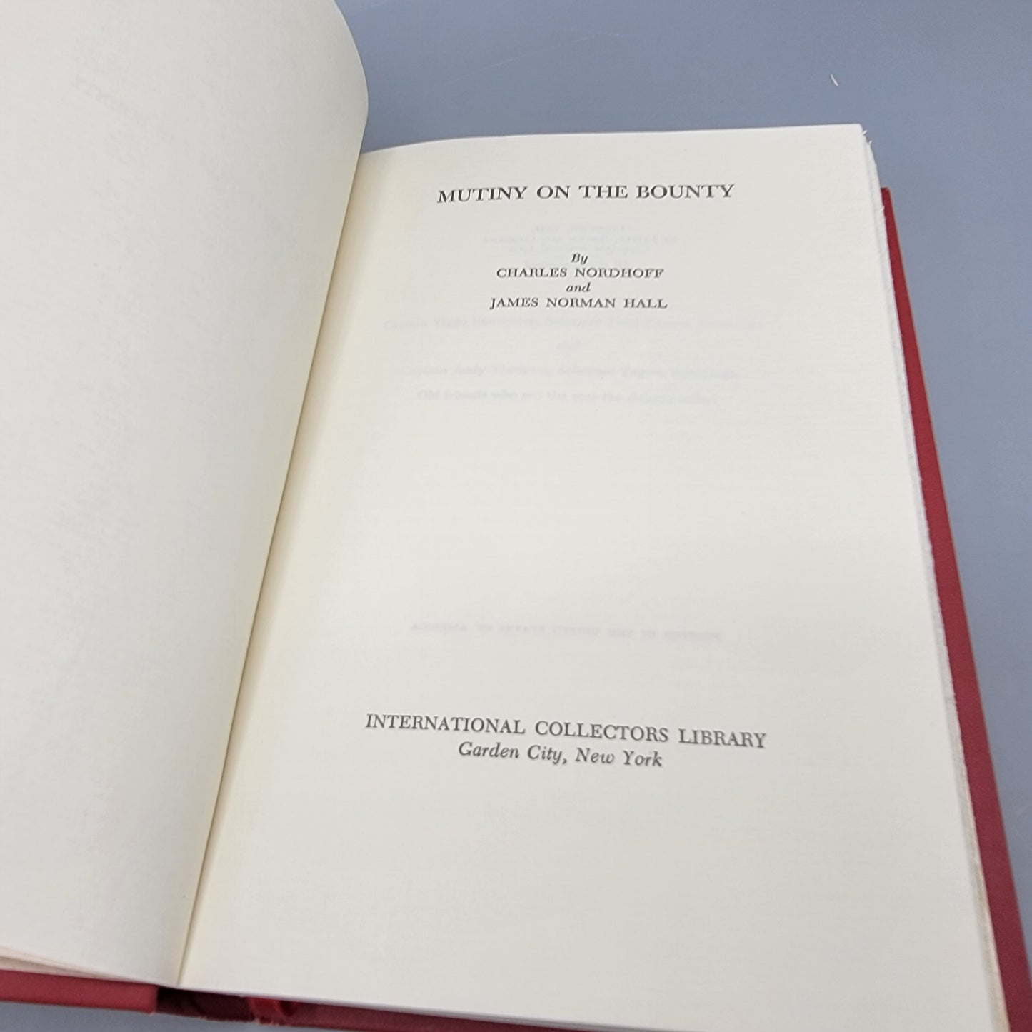 International Collectors Library Charles Nordhoff and James Norman Hall Mutiny on the Bounty