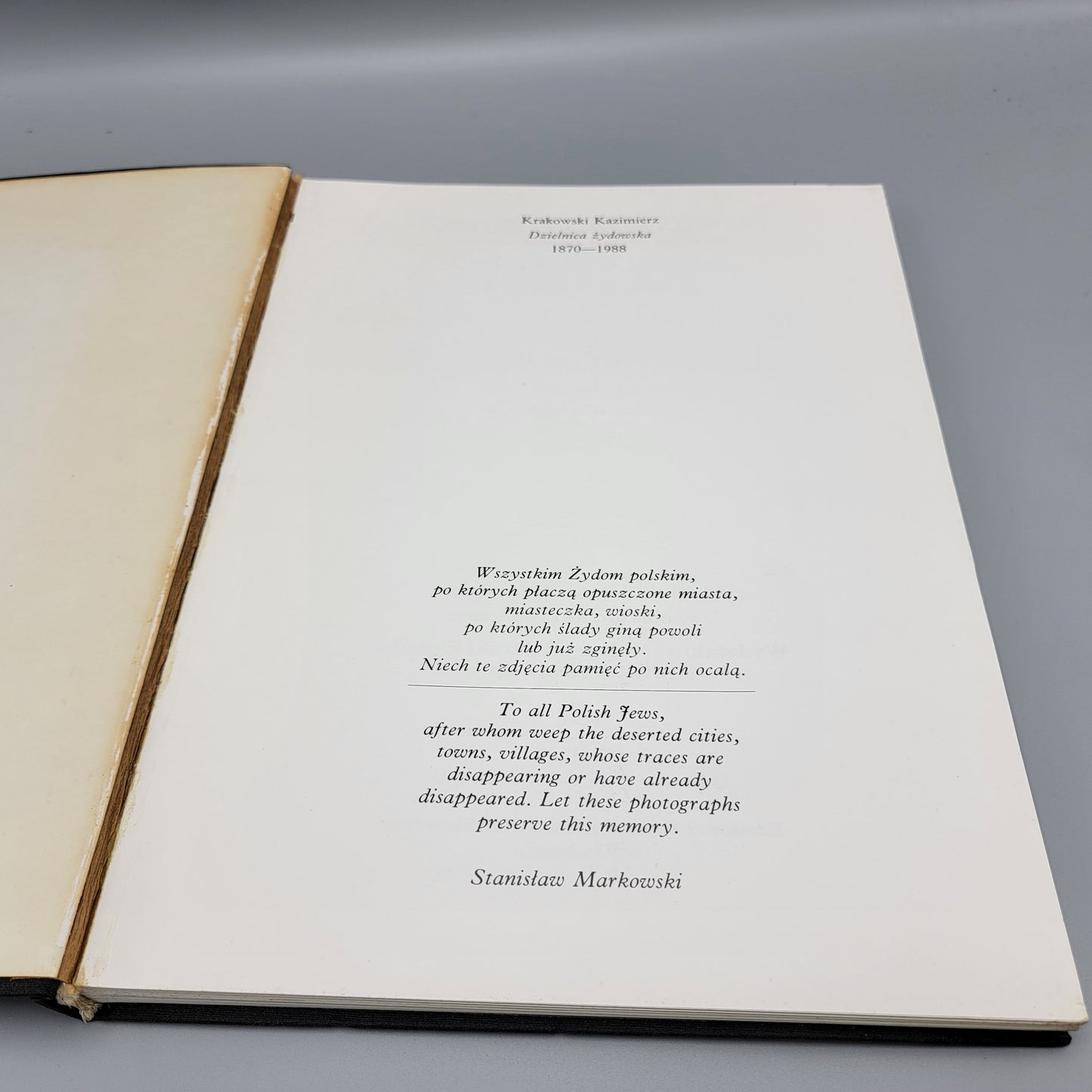 Book Stanislaw Markowski Krakowski Kazimierz 1870-1988