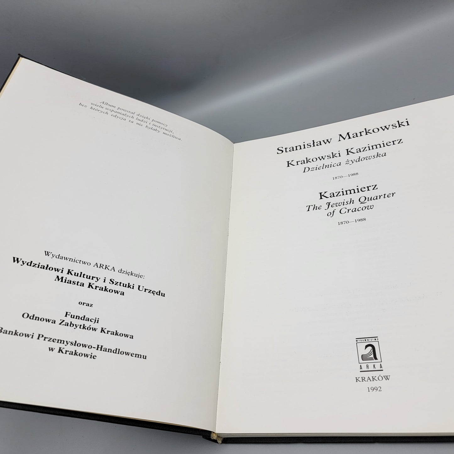 Book Stanislaw Markowski Krakowski Kazimierz 1870-1988