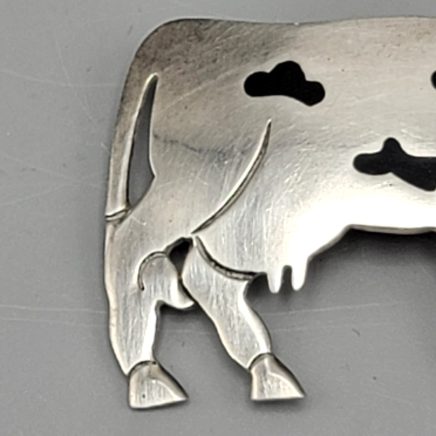 Vintage Sterling Silver Bull Pin / Brooch