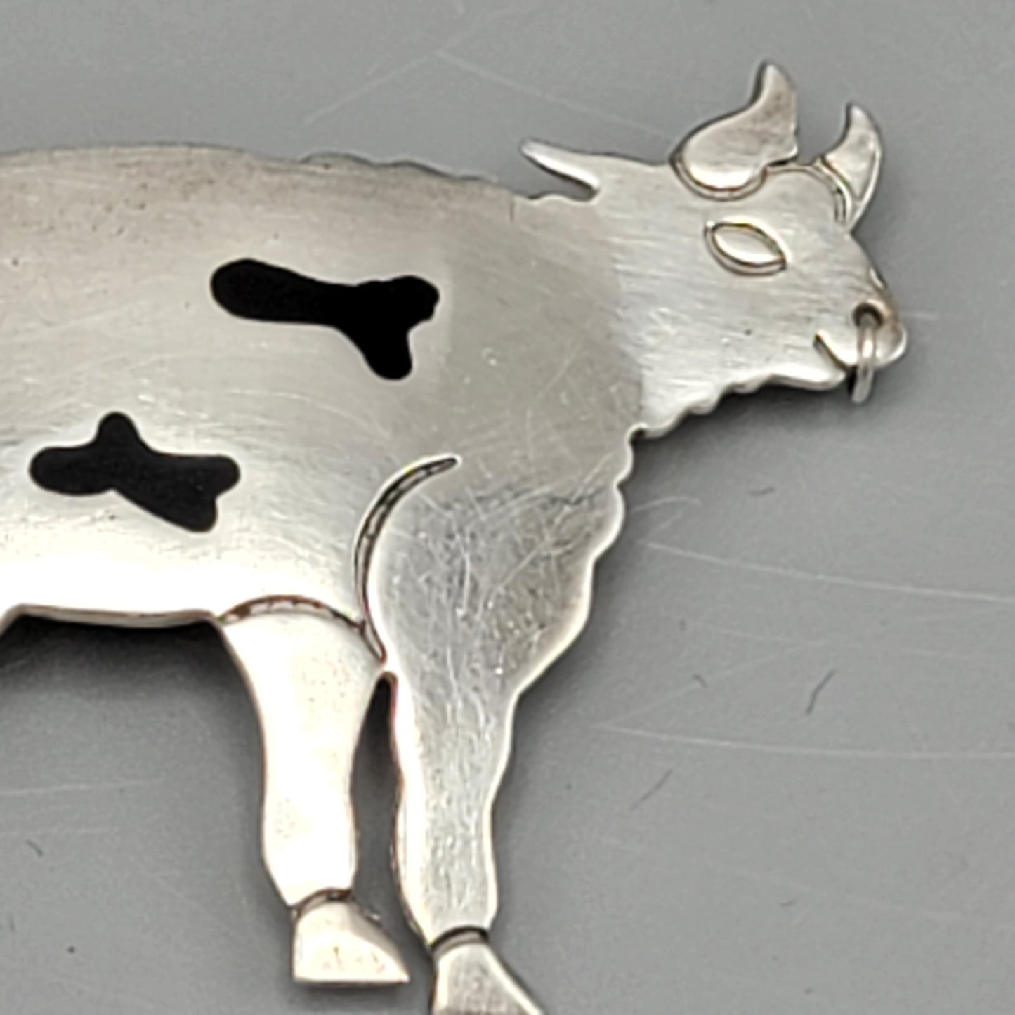 Vintage Sterling Silver Bull Pin / Brooch