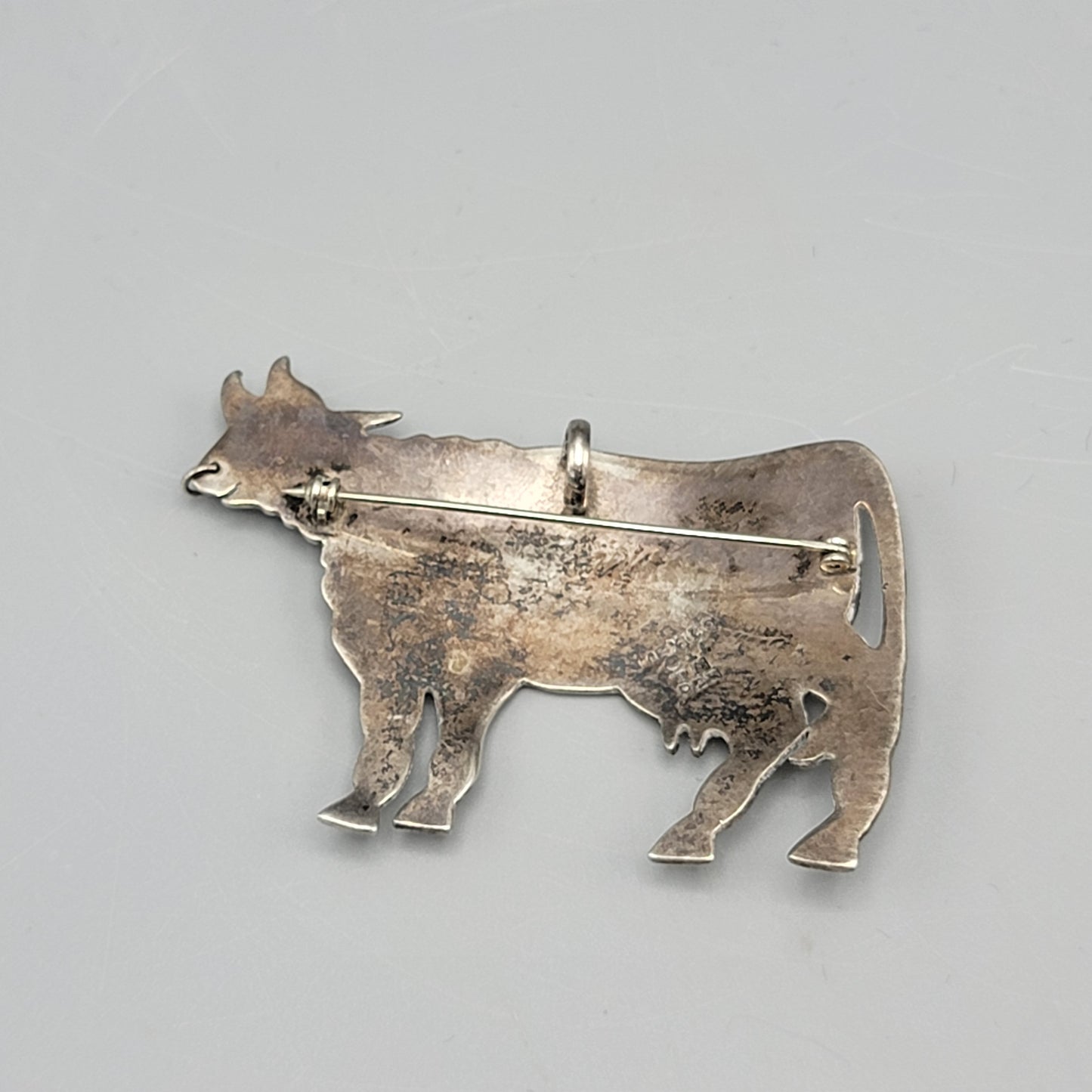 Vintage Sterling Silver Bull Pin / Brooch