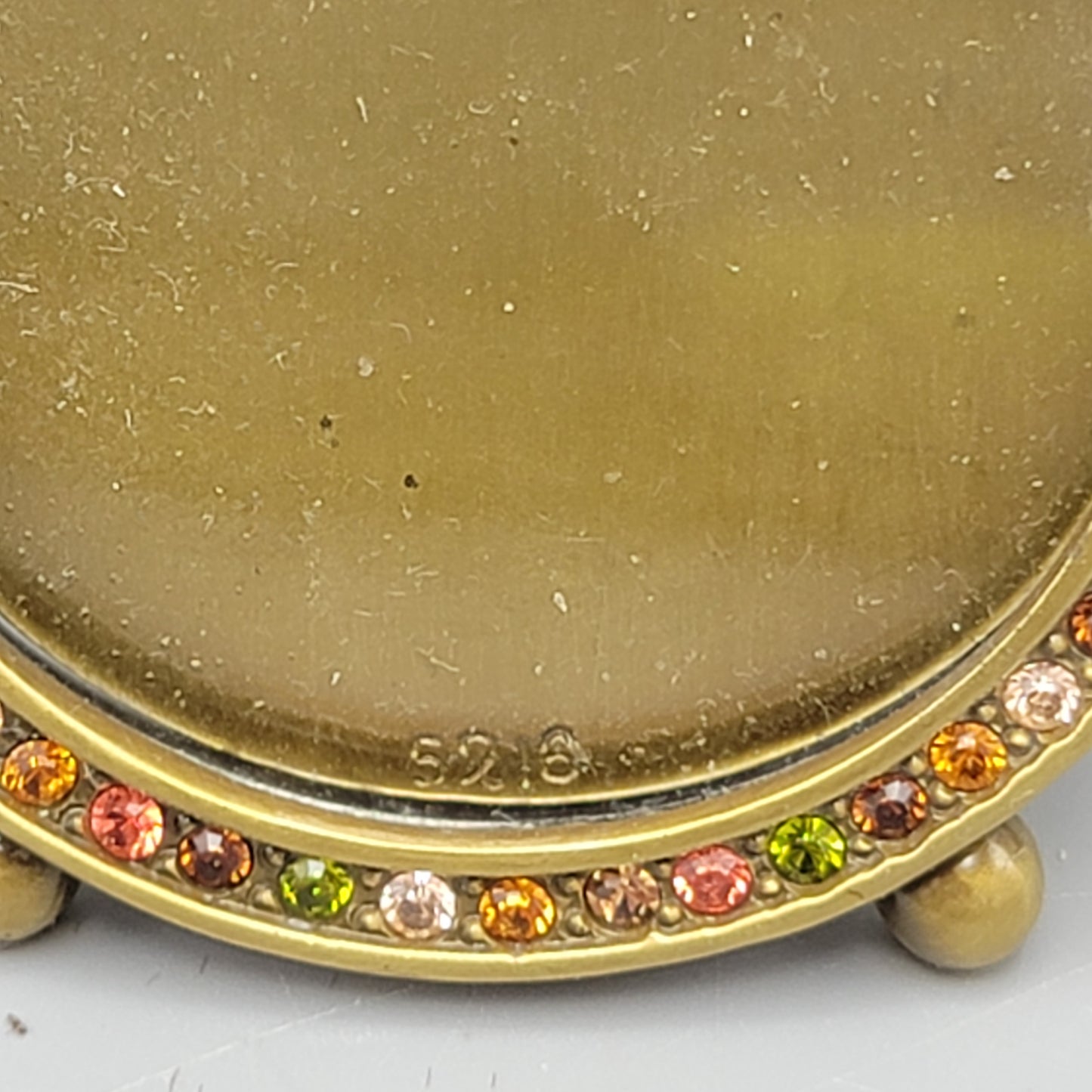 Jay Strongwater Enamel and Crystal Round Picture Frame with Bow