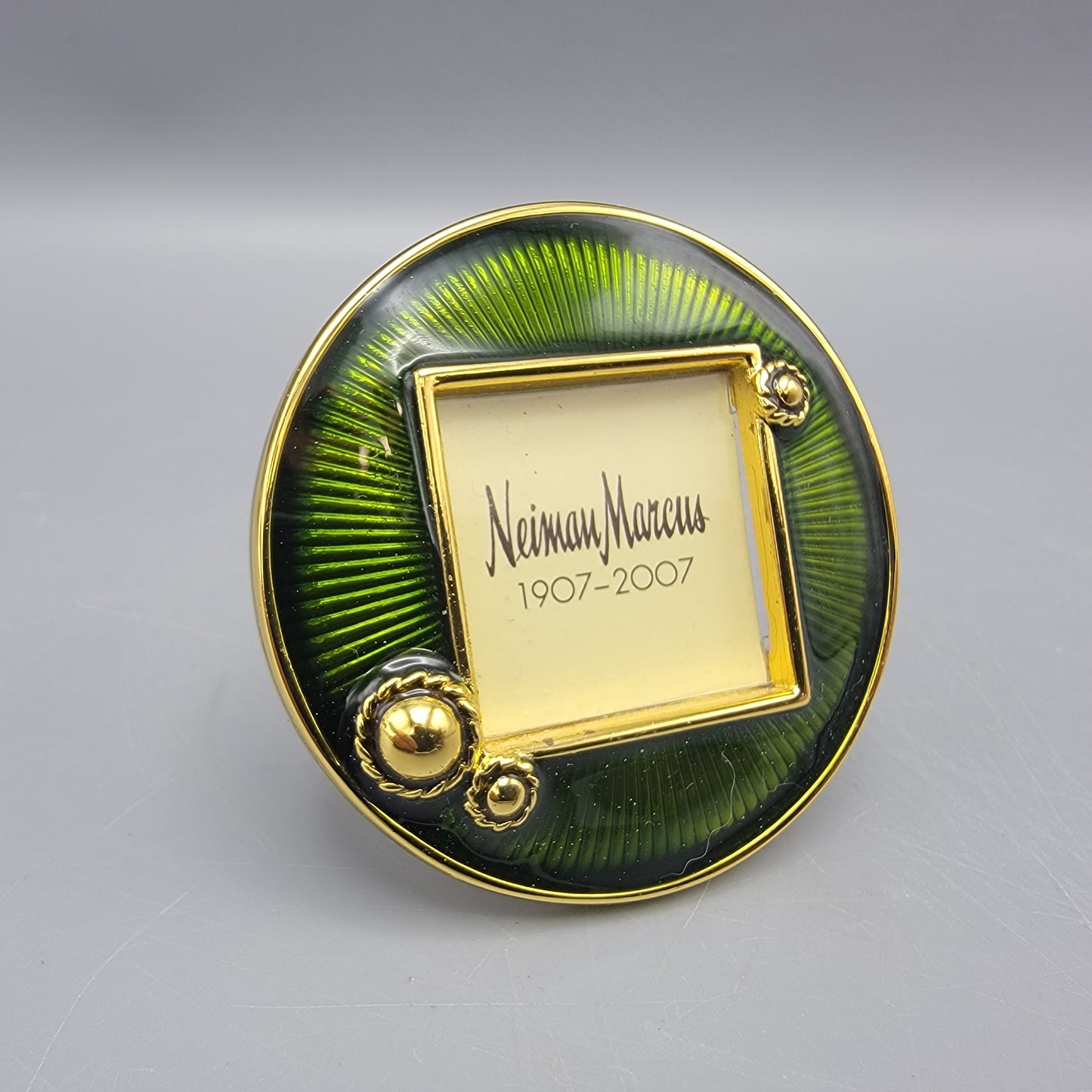 Jay Strongwater Green Enamel Miniature Enamel Clip Photo Frame