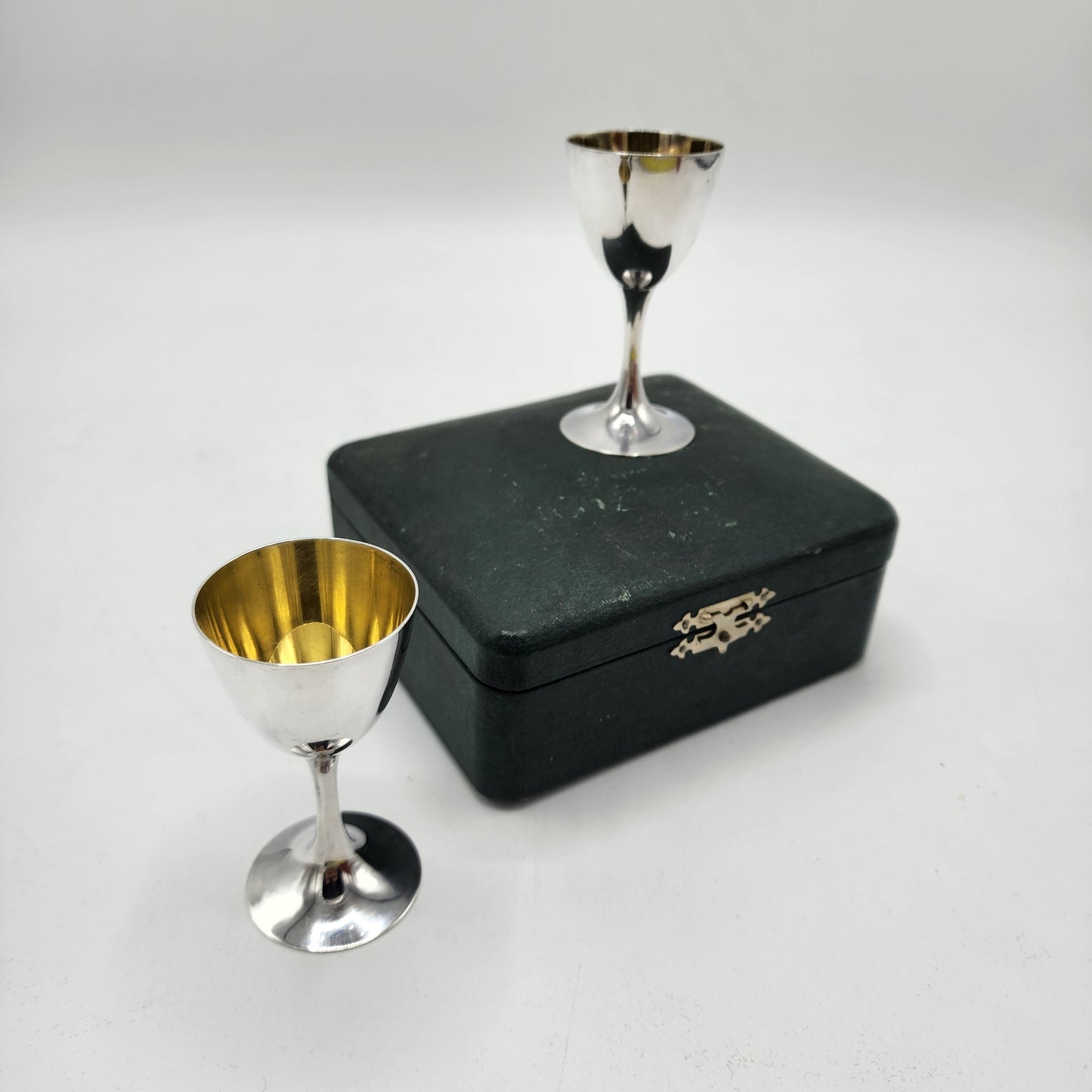 Antique Boxed Miyamoto Shoko Tokyo Silver Cups in Fitted Box
