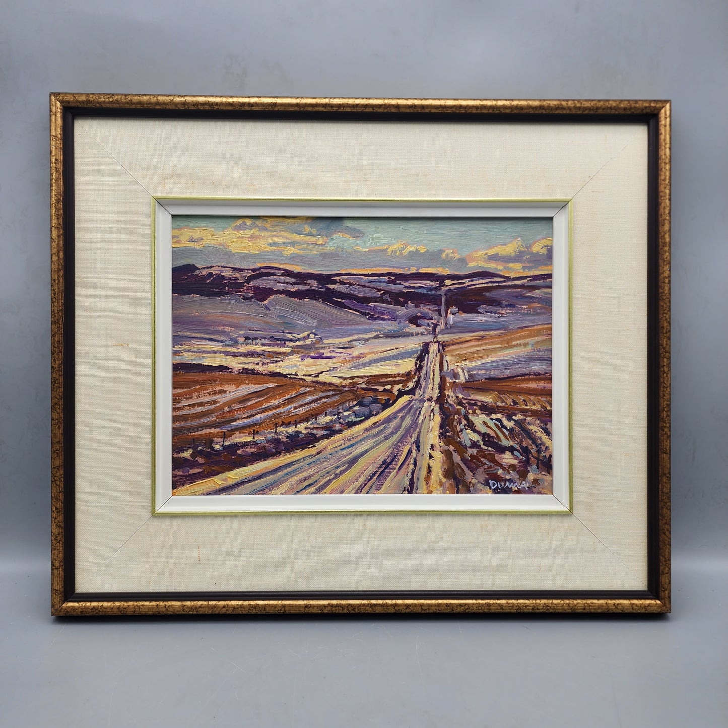 Original William Duma Canadian, b. 1936 Painting "Winter Road"