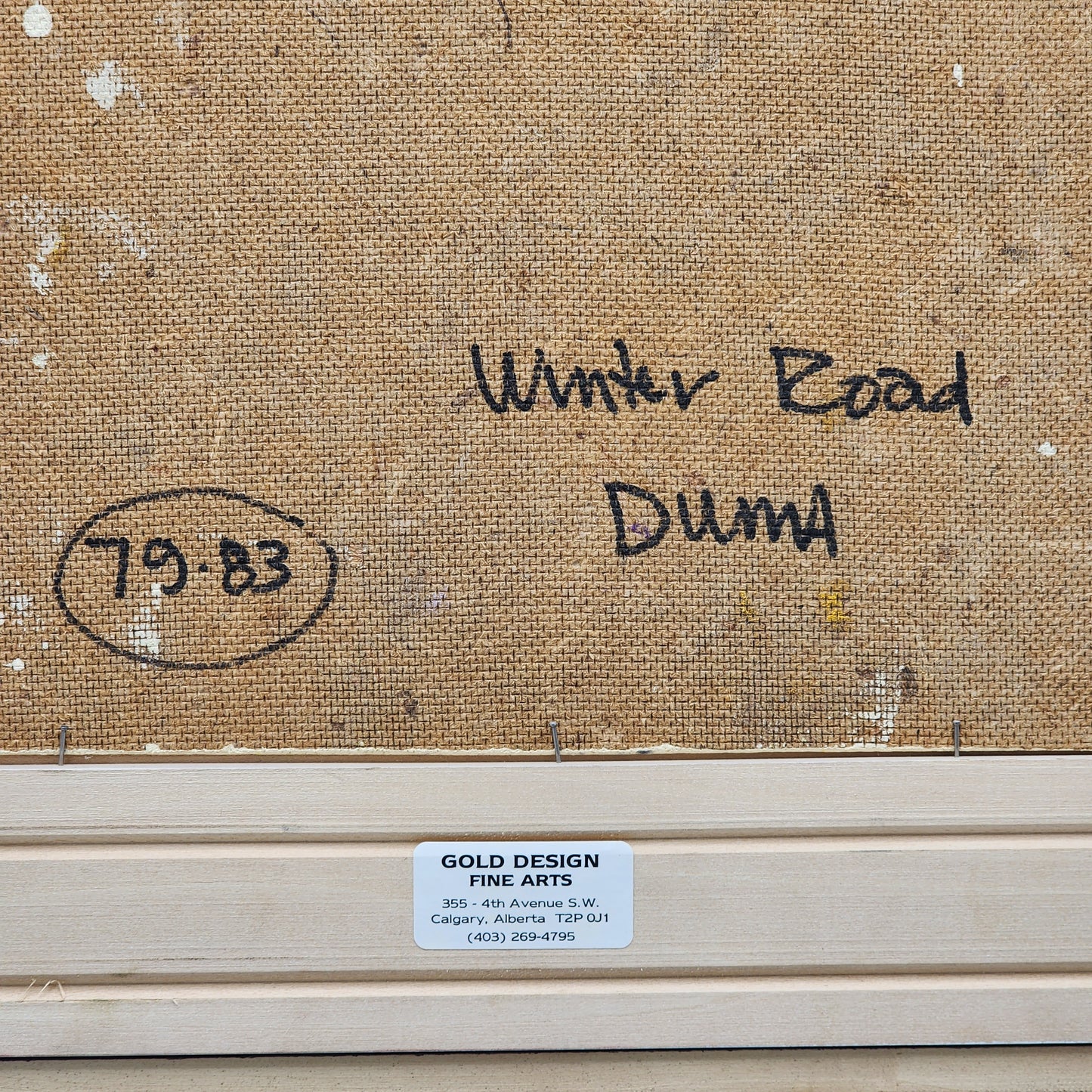 Original William Duma Canadian, b. 1936 Painting "Winter Road"