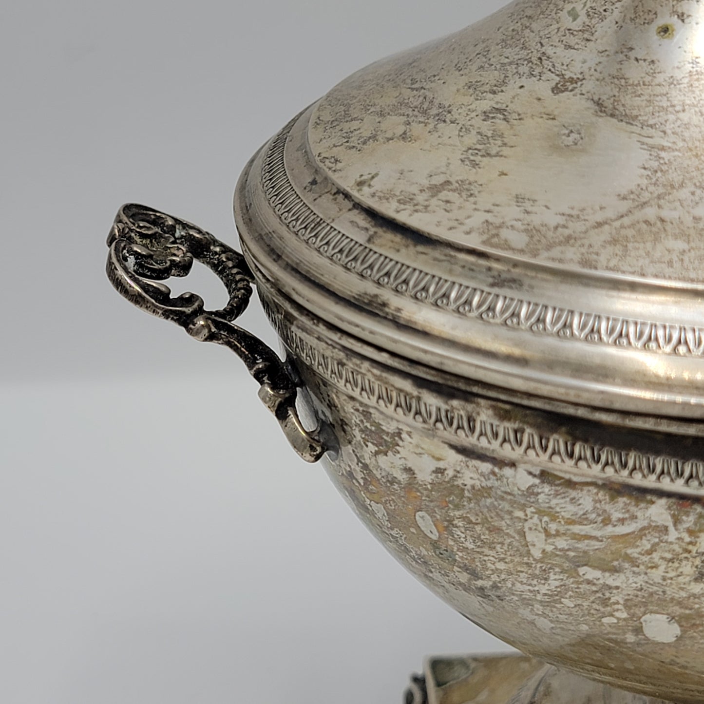 Italian silver Neoclassical Style Covered Candy Dish