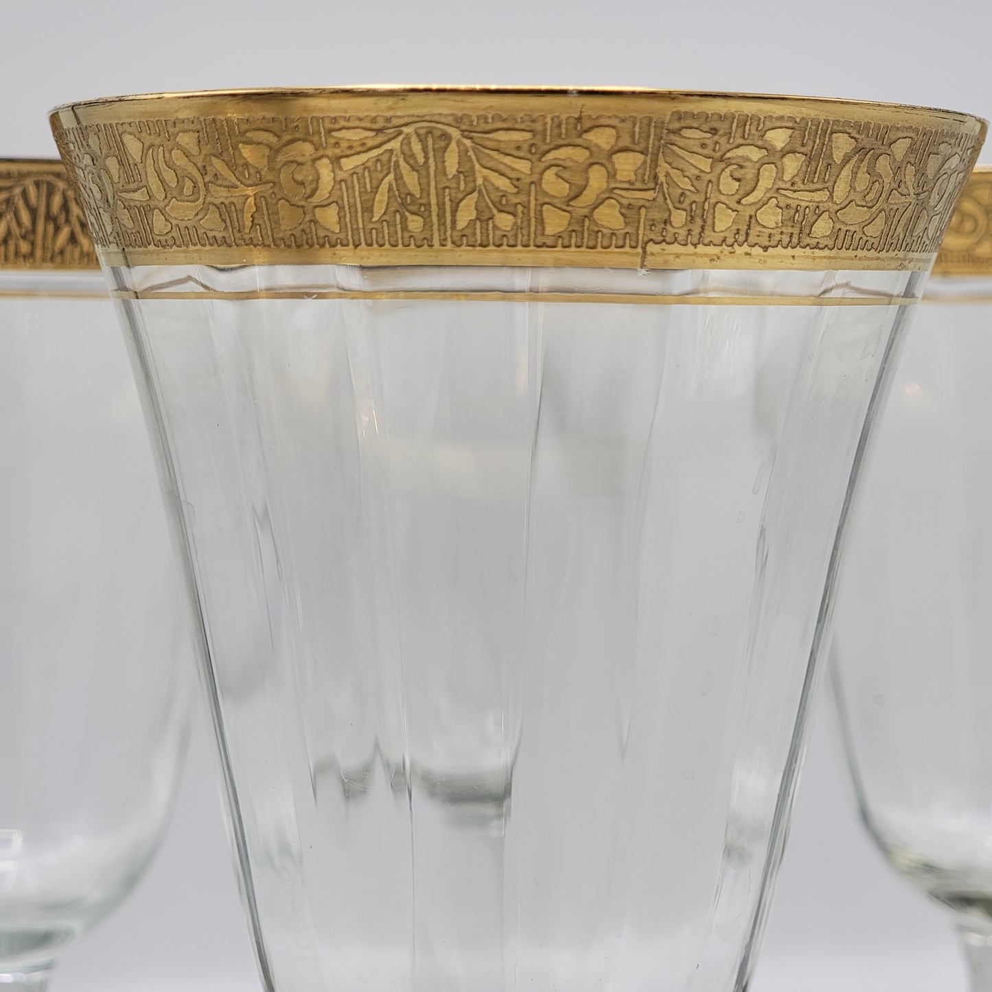 Set of 6 Tiffin Glasses with Gold Encrusted Floral Decoration