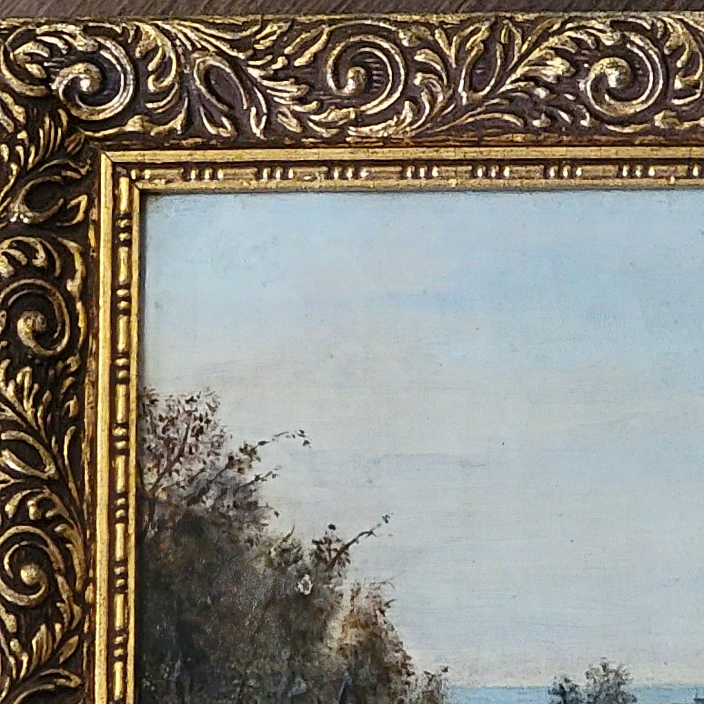 Antique Paul Alfred de Curzon Painting in Ornate Frame