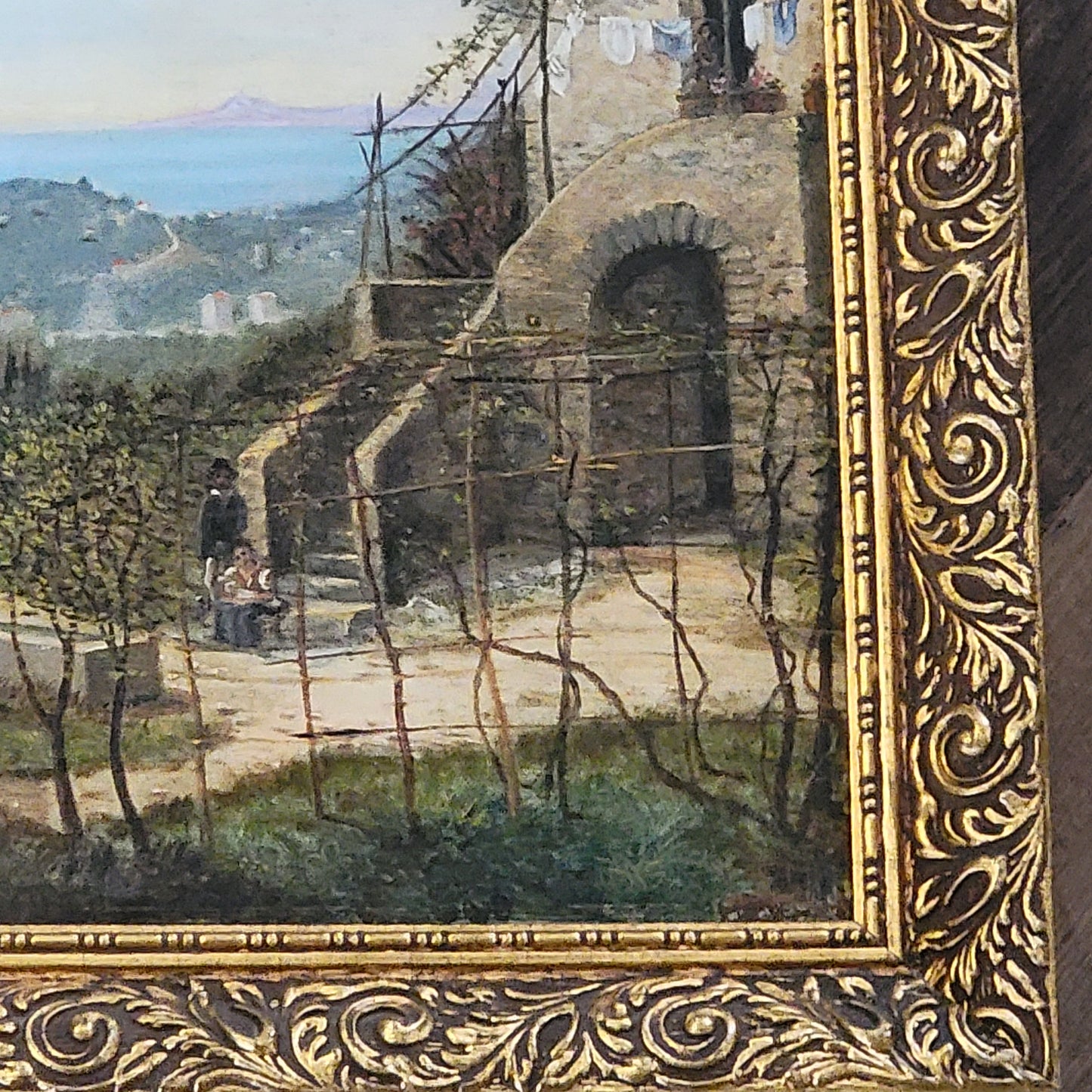 Antique Paul Alfred de Curzon Painting in Ornate Frame