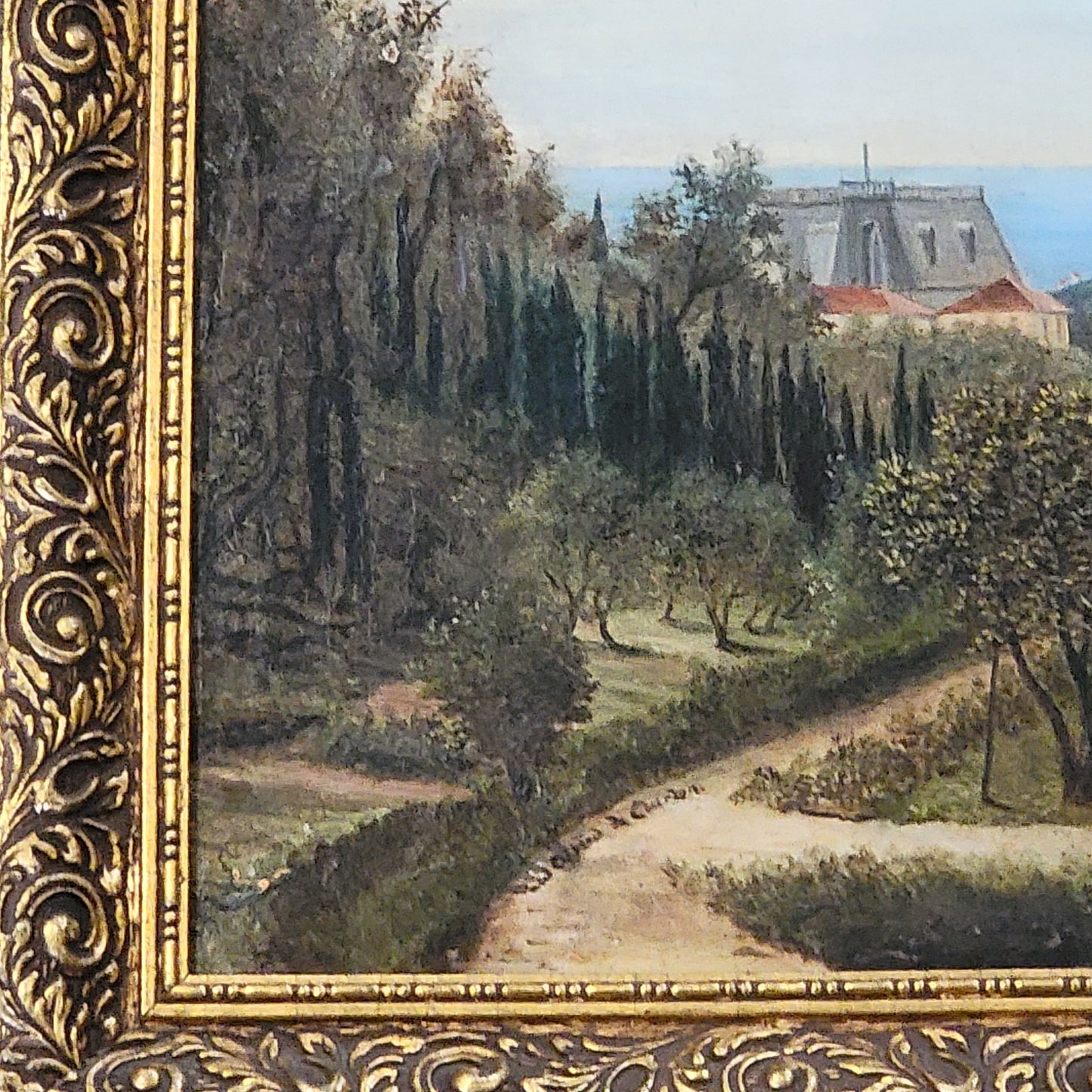 Antique Paul Alfred de Curzon Painting in Ornate Frame