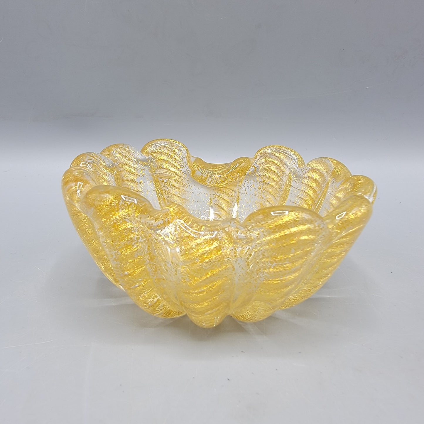 Small Murano Avventurina Glass Open Salt or Ashtray