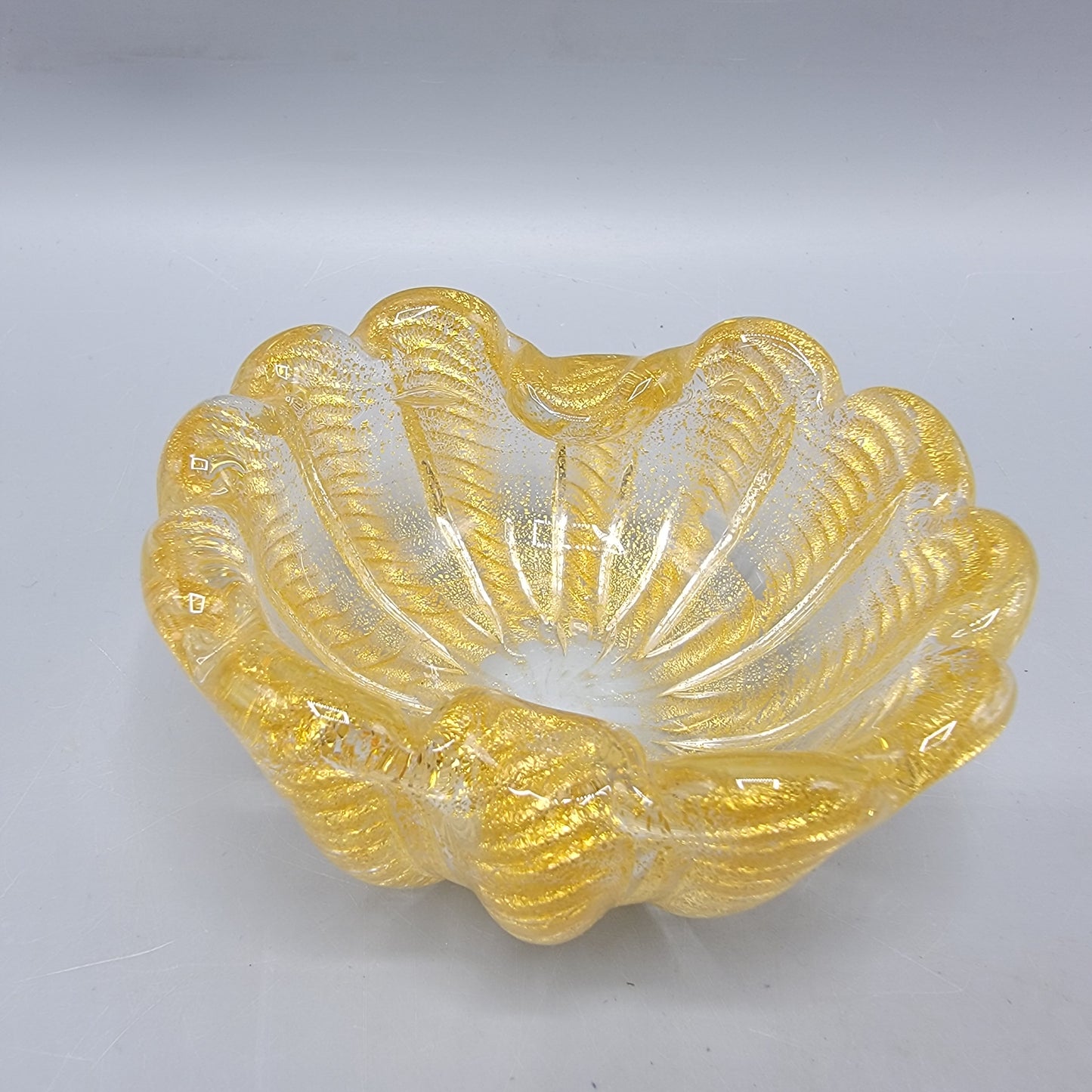 Small Murano Avventurina Glass Open Salt or Ashtray