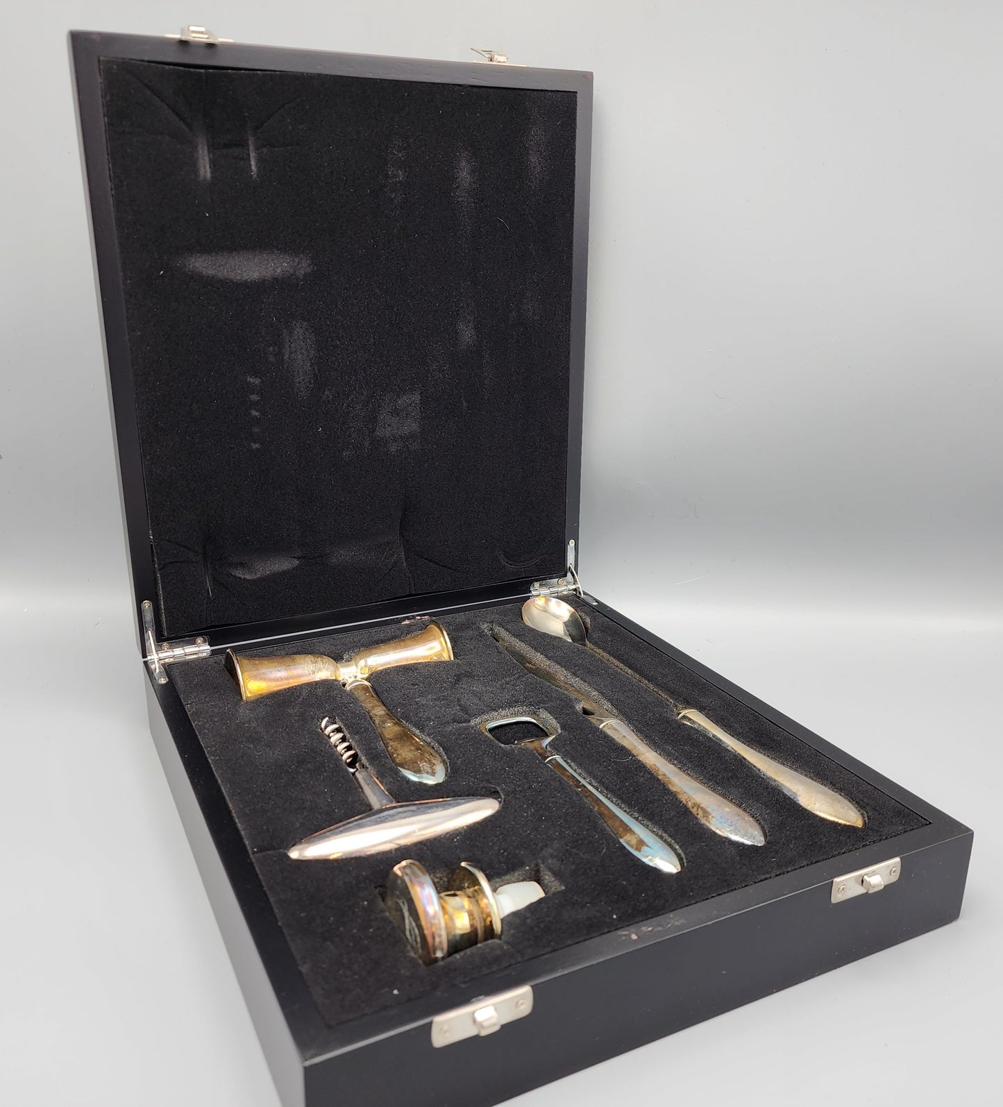 Silverplate Bar Set in Box