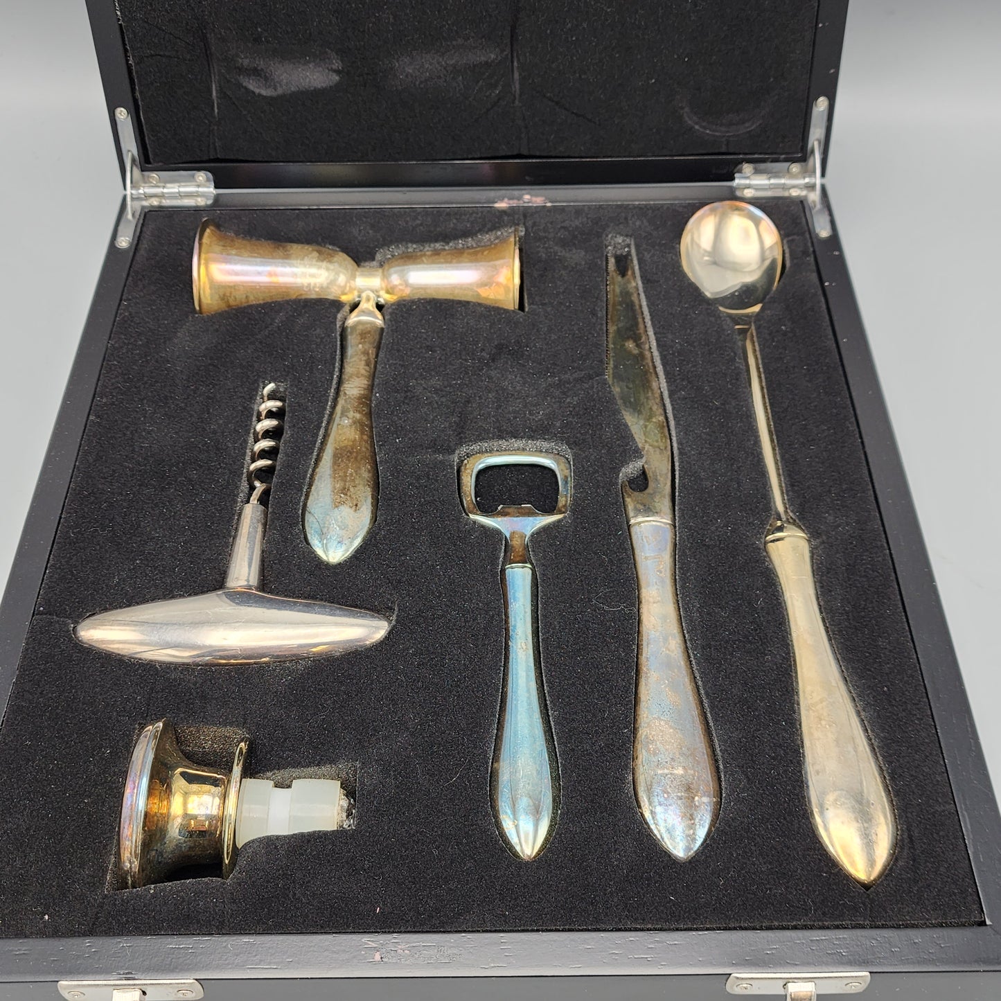 Silverplate Bar Set in Box