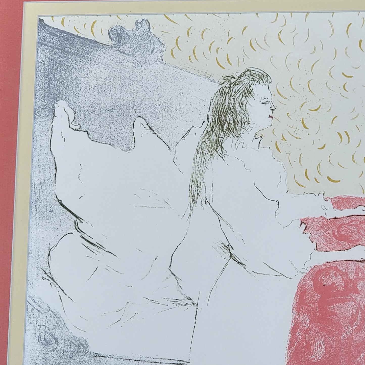 Henri de Toulouse-Lautrec "Woman in Bed, Profile, Awakening" Framed Print